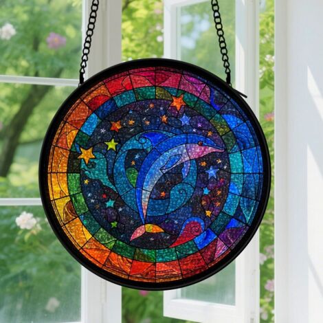 Capteur de soleil en vitrail - décoration spirituelle 9cm