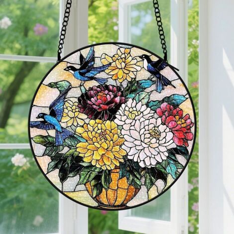 Capteur de soleil en vitrail - décoration spirituelle 9cm