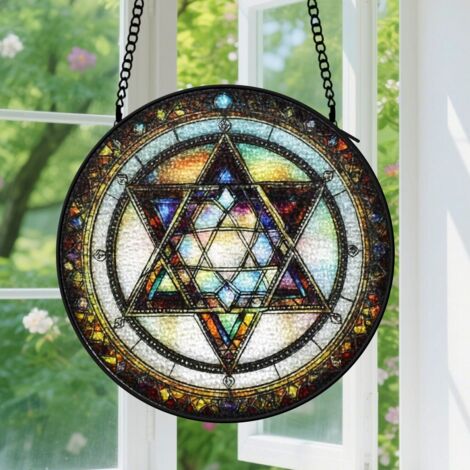 Capteur de soleil en vitrail - décoration spirituelle 9cm