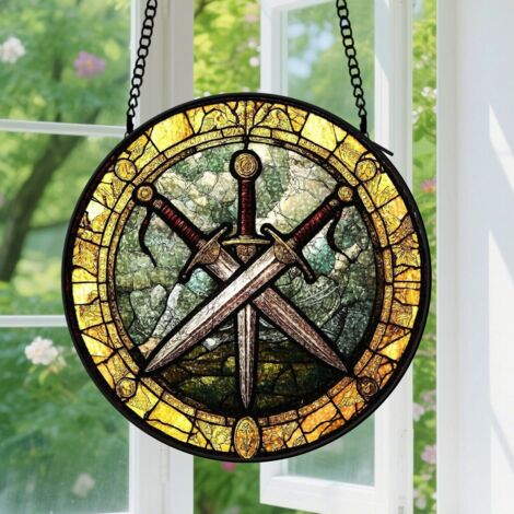 Capteur de soleil en vitrail - décoration spirituelle 9cm