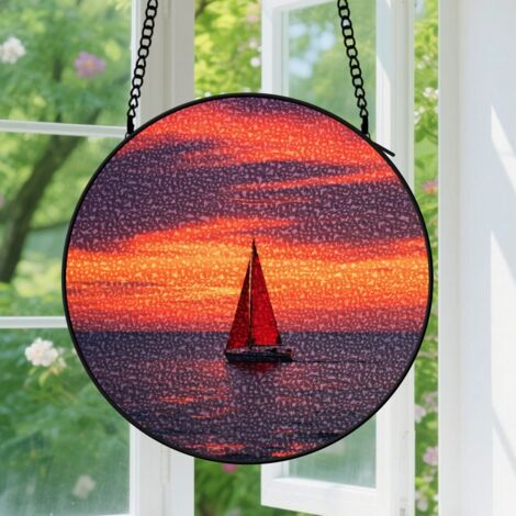 Capteur de soleil en vitrail - décoration spirituelle 9cm