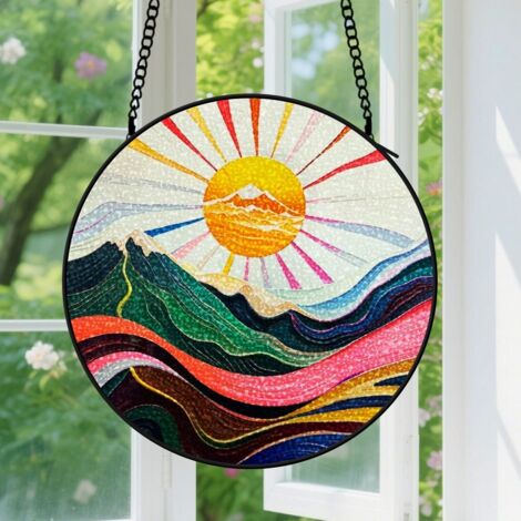 Capteur de soleil en vitrail - décoration spirituelle 9cm
