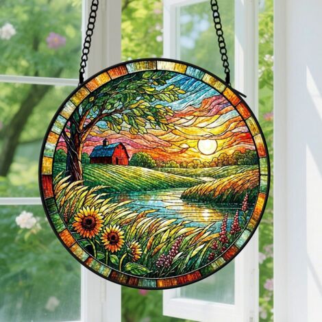 Capteur de soleil en vitrail - décoration spirituelle 9cm