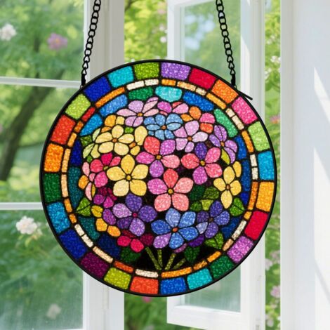 Capteur de soleil en vitrail - décoration spirituelle 9cm
