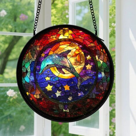Capteur de soleil en vitrail - décoration spirituelle 9cm