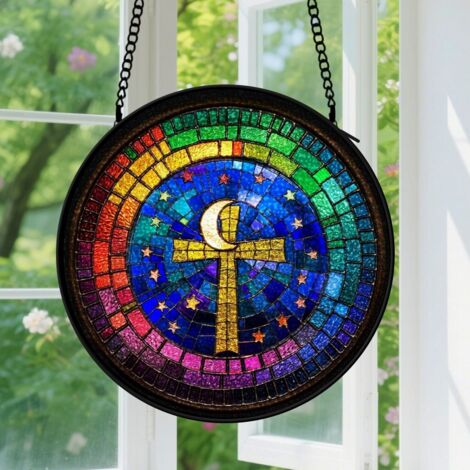Capteur de soleil en vitrail - décoration spirituelle 9cm