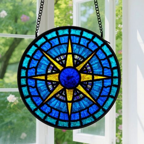 Capteur de soleil en vitrail - décoration spirituelle 9cm