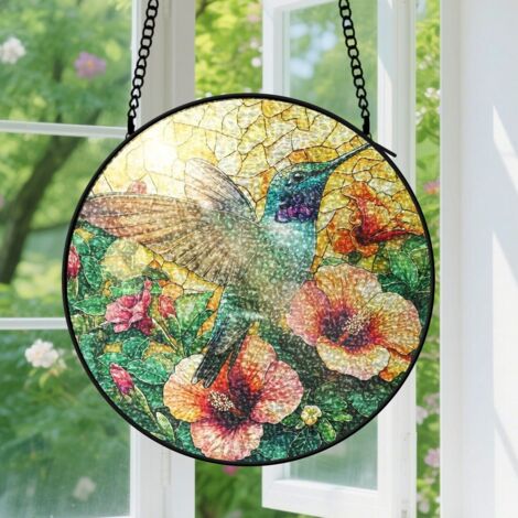 Capteur de soleil en vitrail - décoration spirituelle 9cm