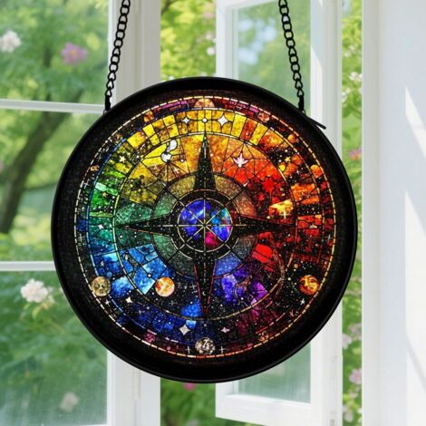 Capteur de soleil en vitrail - décoration spirituelle 9cm