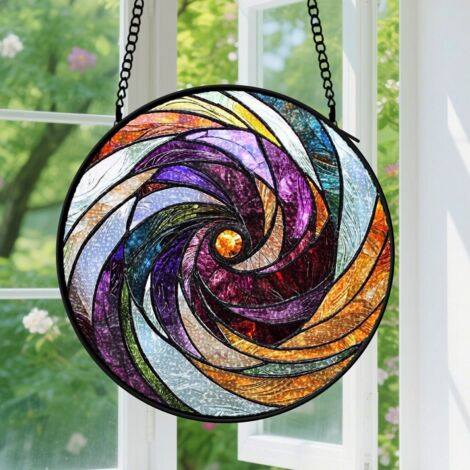 Capteur de soleil en vitrail - décoration spirituelle 9cm