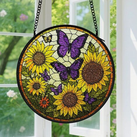 Capteur de soleil en vitrail - décoration spirituelle 9cm