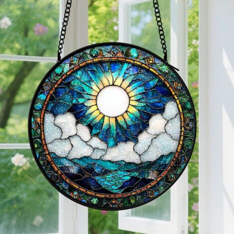 Capteur de soleil en vitrail - décoration spirituelle 9cm