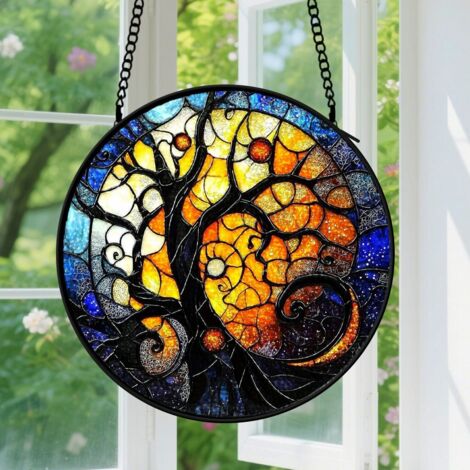 Capteur de soleil en vitrail - décoration spirituelle 9cm