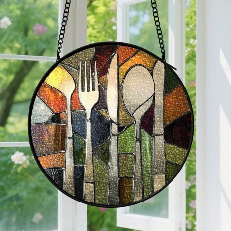 Capteur de soleil en vitrail - décoration spirituelle 9cm