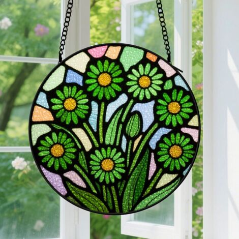 Capteur de soleil en vitrail - décoration spirituelle 9cm