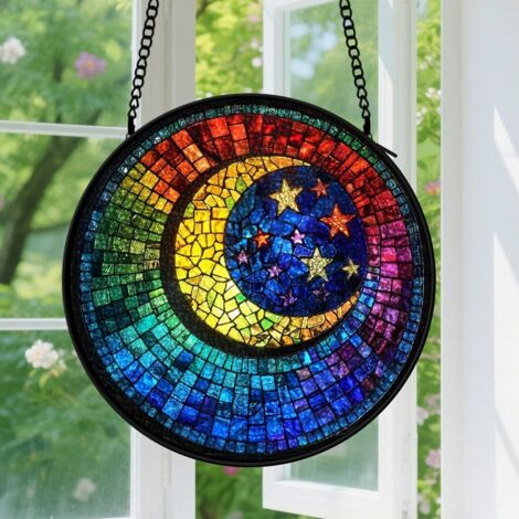 Capteur de soleil en vitrail - décoration spirituelle 9cm