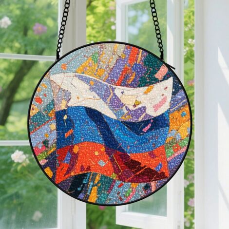 Capteur de soleil en vitrail - décoration spirituelle 9cm