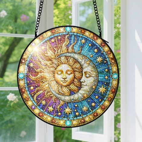 Capteur de soleil en vitrail - décoration spirituelle 9cm