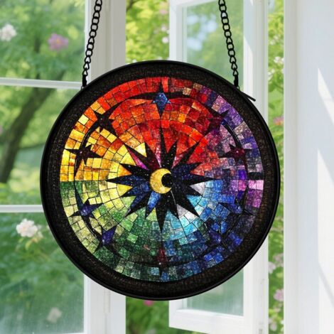 Capteur de soleil en vitrail - décoration spirituelle 9cm
