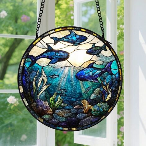 Capteur de soleil en vitrail - décoration spirituelle 9cm