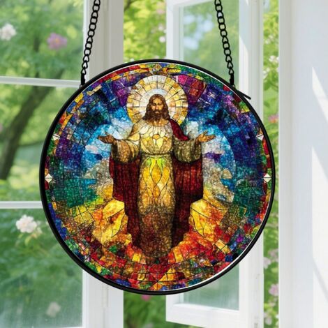 Capteur de soleil en vitrail - décoration spirituelle 9cm