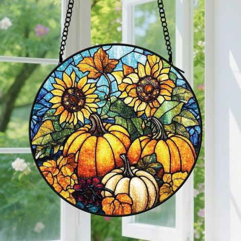 Capteur de soleil en vitrail - décoration spirituelle 9cm