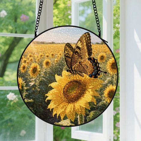 Capteur de soleil en vitrail - décoration spirituelle 9cm