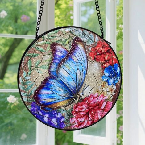 Capteur de Soleil en Vitrail  Décoration Spirituelle pour Maison 15cm