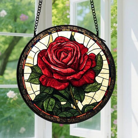 Capteur de Soleil en Vitrail  Décoration Spirituelle pour Maison 15cm