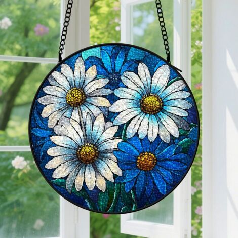 Capteur de Soleil en Vitrail  Décoration Spirituelle pour Maison 15cm