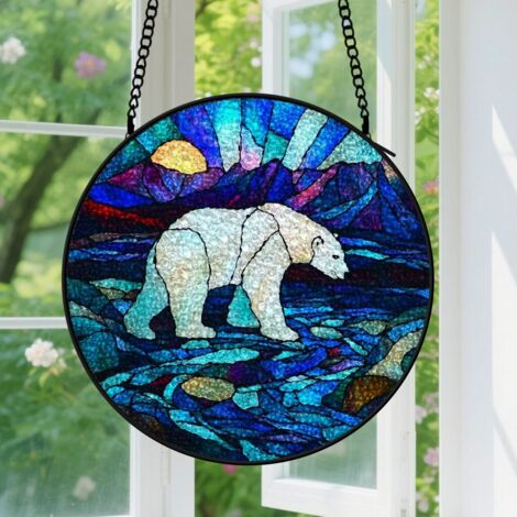 Capteur de Soleil en Vitrail  Décoration Spirituelle pour Maison 15cm