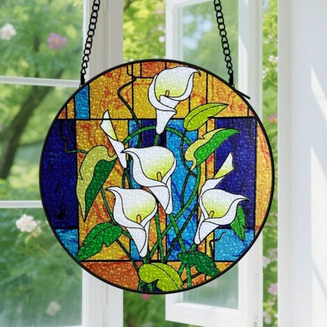 Capteur de Soleil en Vitrail  Décoration Spirituelle pour Maison 15cm