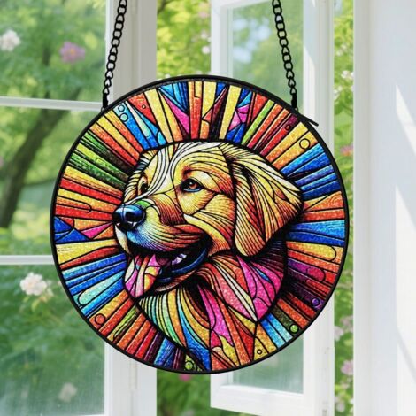 Capteur de Soleil en Vitrail  Décoration Spirituelle pour Maison 15cm
