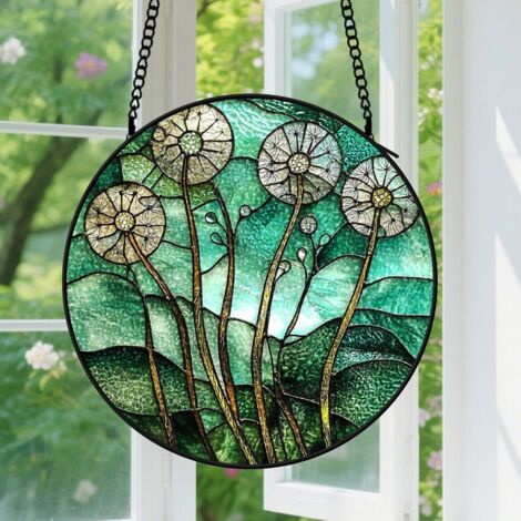 Capteur de Soleil en Vitrail  Décoration Spirituelle pour Maison 15cm