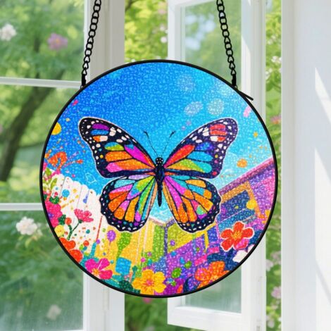 Capteur de Soleil en Vitrail  Décoration Spirituelle pour Maison 15cm
