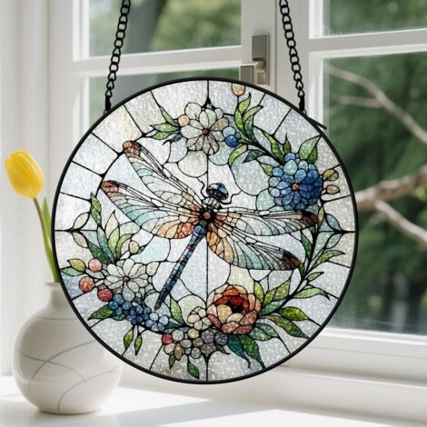 Capteur de Soleil en Vitrail  Décoration Spirituelle pour Maison 15cm