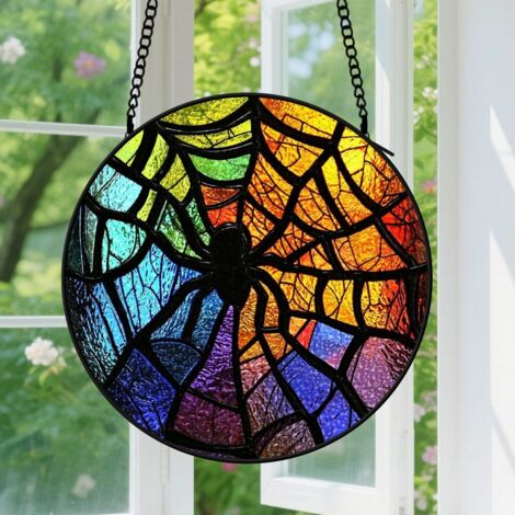 Capteur de Soleil en Vitrail  Décoration Spirituelle pour Maison 20cm