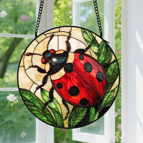Capteur de Soleil en Vitrail  Décoration Spirituelle pour Maison 20cm