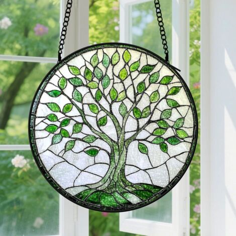 Capteur de Soleil en Vitrail  Décoration Spirituelle pour Maison 20cm