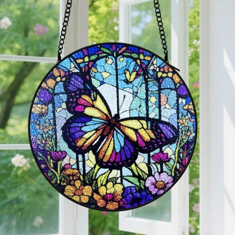 Capteur de Soleil en Vitrail  Décoration Spirituelle pour Maison 9cm