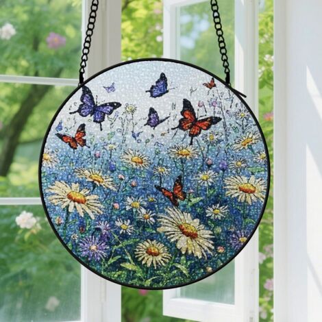 Capteur de Soleil en Vitrail  Décoration Spirituelle pour Maison 9cm