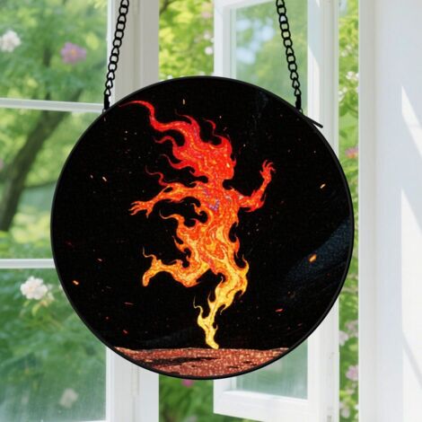 Capteur de Soleil en Vitrail  Décoration Spirituelle pour Maison 9cm