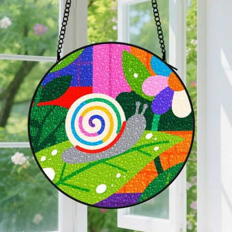 Capteur de Soleil en Vitrail  Décoration Spirituelle pour Maison 9cm