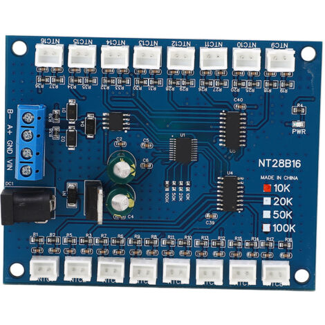 Capteur de Température 16 Canaux RS485 ‑20℃ à +125℃ Carte de Mesure pour Thermistance B3950 10K 1%