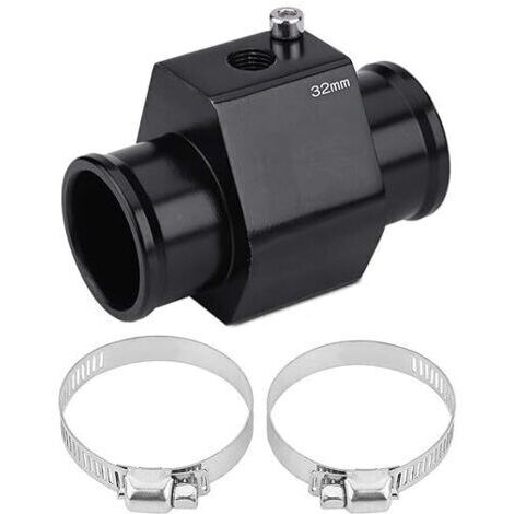 Capteur de Température de l'Eau,Adaptateur de Jauge de Tuyau de Température de l'Eau de Voiture Sonde de Température Joint de Radiateur(32mm)(noir)