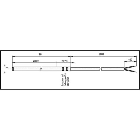 Capteur de température Enda K1-TC-J-6x60-2M sonde J Plage de mesure de température -50 à 400 °C Longueur du câble (détails) 2 m 1 pc(s) Q06244