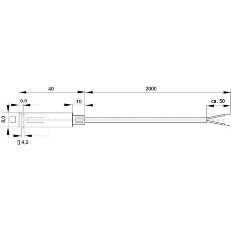 Capteur de température Enda K10-TC-J-40x8x8-2m Type de sonde J Gamme de mesure -50 à 400 °C Longueur du câble 2 m 1 pc(s)