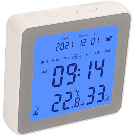 Capteur de Température et Humidité WiFi avec Grand Écran LCD 3.2", Faible Consommation pour Chambre, Bureau, Salle de Bain (Portée 30-40m)