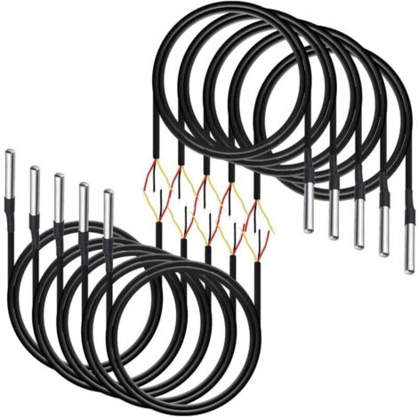 Capteur de TempéRature éTanche 10 PièCes, Câble Thermique NuméRique (-55℃- +125℃) - 1 MèTre/3,2 Pieds