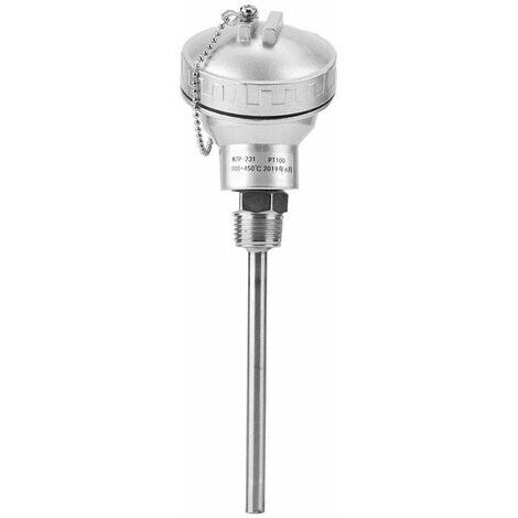 Capteur de température Nitrip RTD PT100 Sonde 1/2 "Tête de thermocouple à filetage NPT en acier inoxydable 201(100mm)